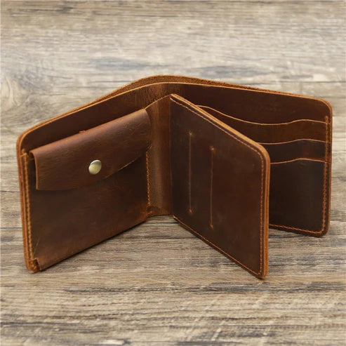 Men Horse Leather Money Card Bag Leather Wallet